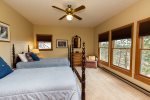 This twin bedroom on the lower level is great for kids or extra guests.